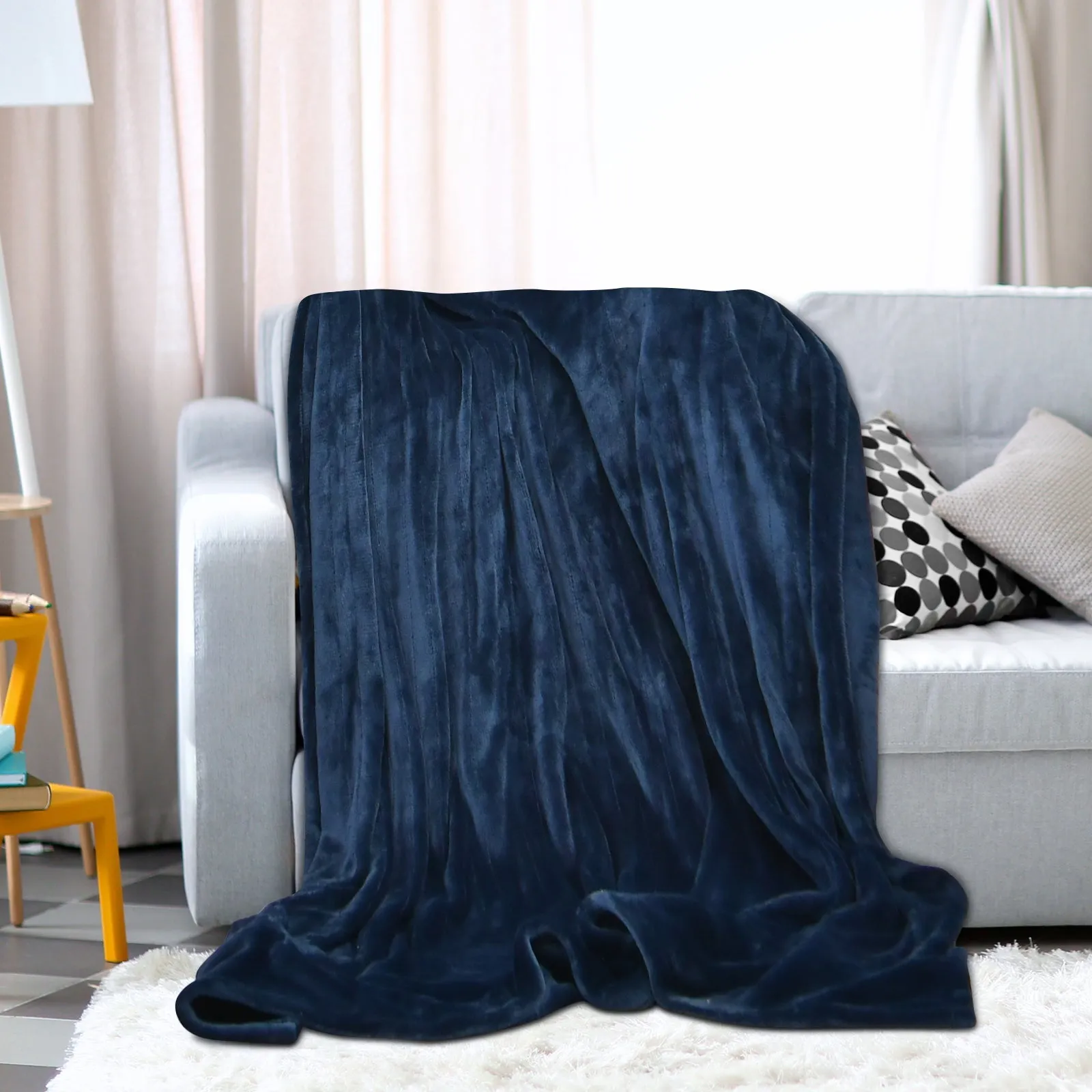 130 x 180 cm Electric Heated Blanket with 4 Heating Levels-Blue