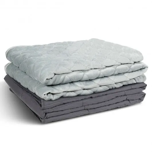 15 lbs 100% Cotton Weighted Blanket with Soft Crystal Cover