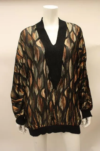 1980s Metallic Sheer Dress or Tunic