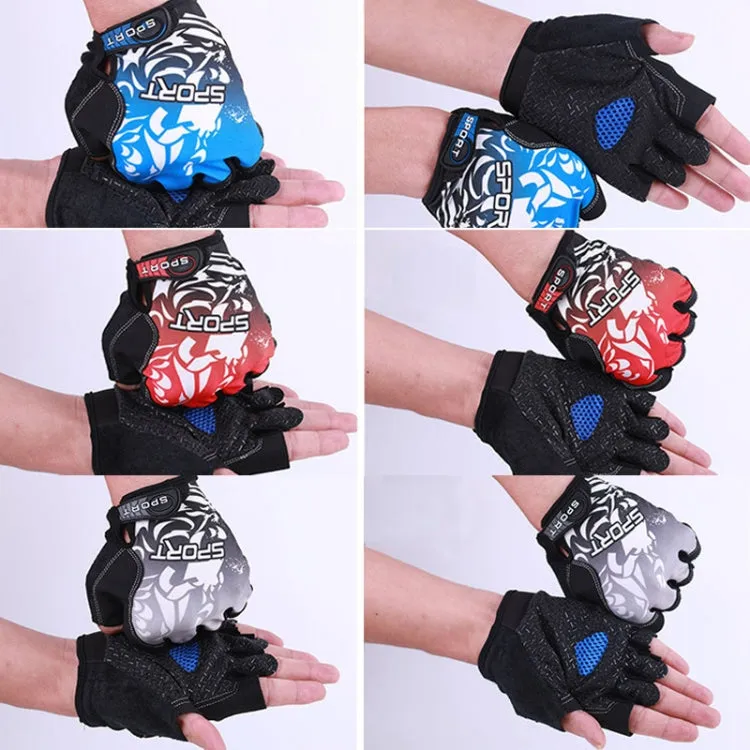 1pair Outdoor Sports Light and Breathable Summer Non-slip Fitness Half-finger Gloves(Black)