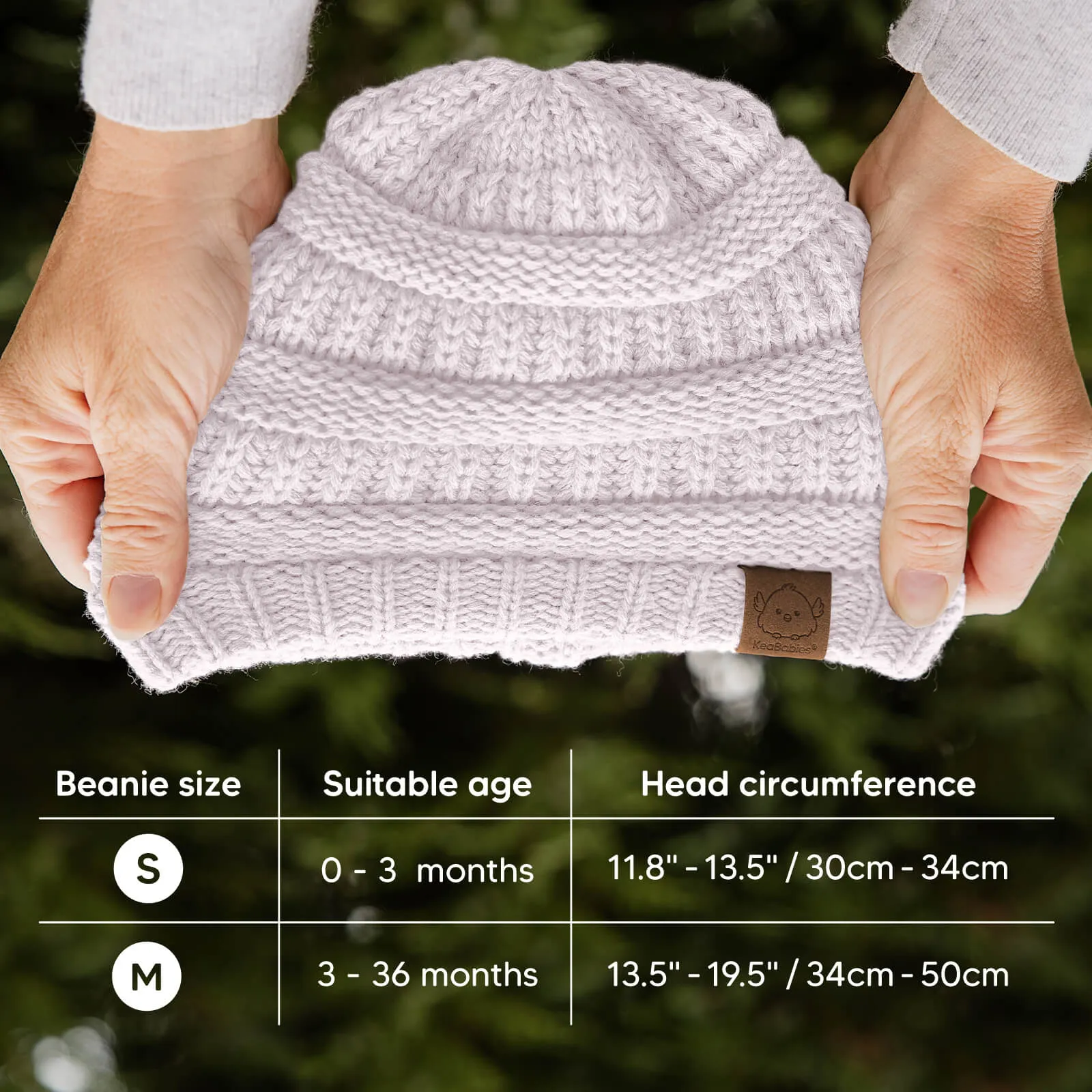 3-Pack Warmzy Baby Beanies (Mauve, M)