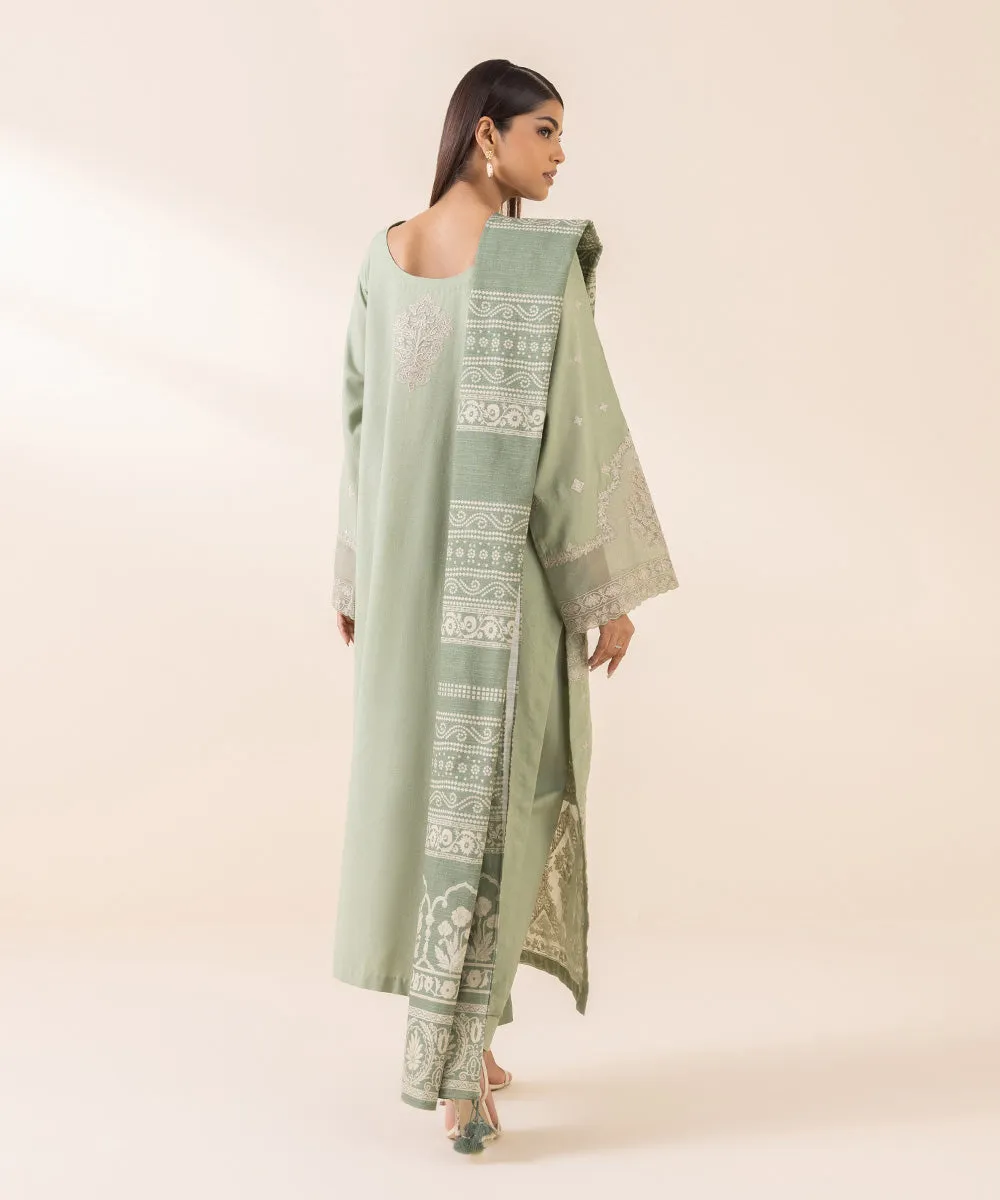 3 Piece - Embroidered Karandi Suit