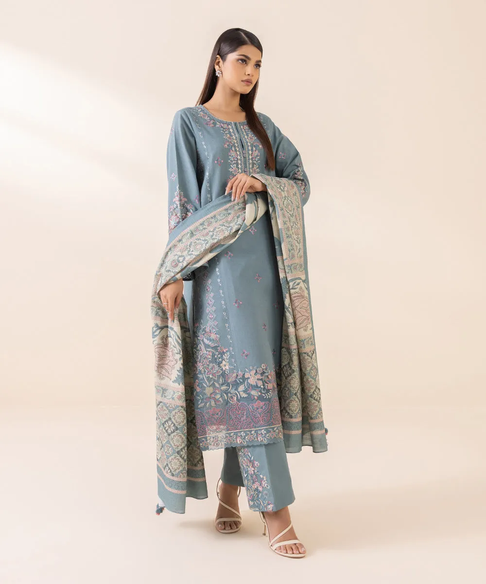 3 Piece - Embroidered Karandi Suit