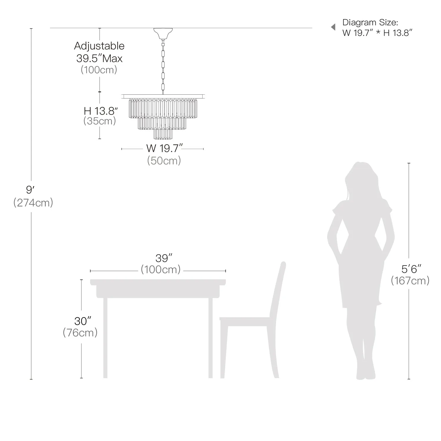 3-Tier Crystal Chandelier Lighting