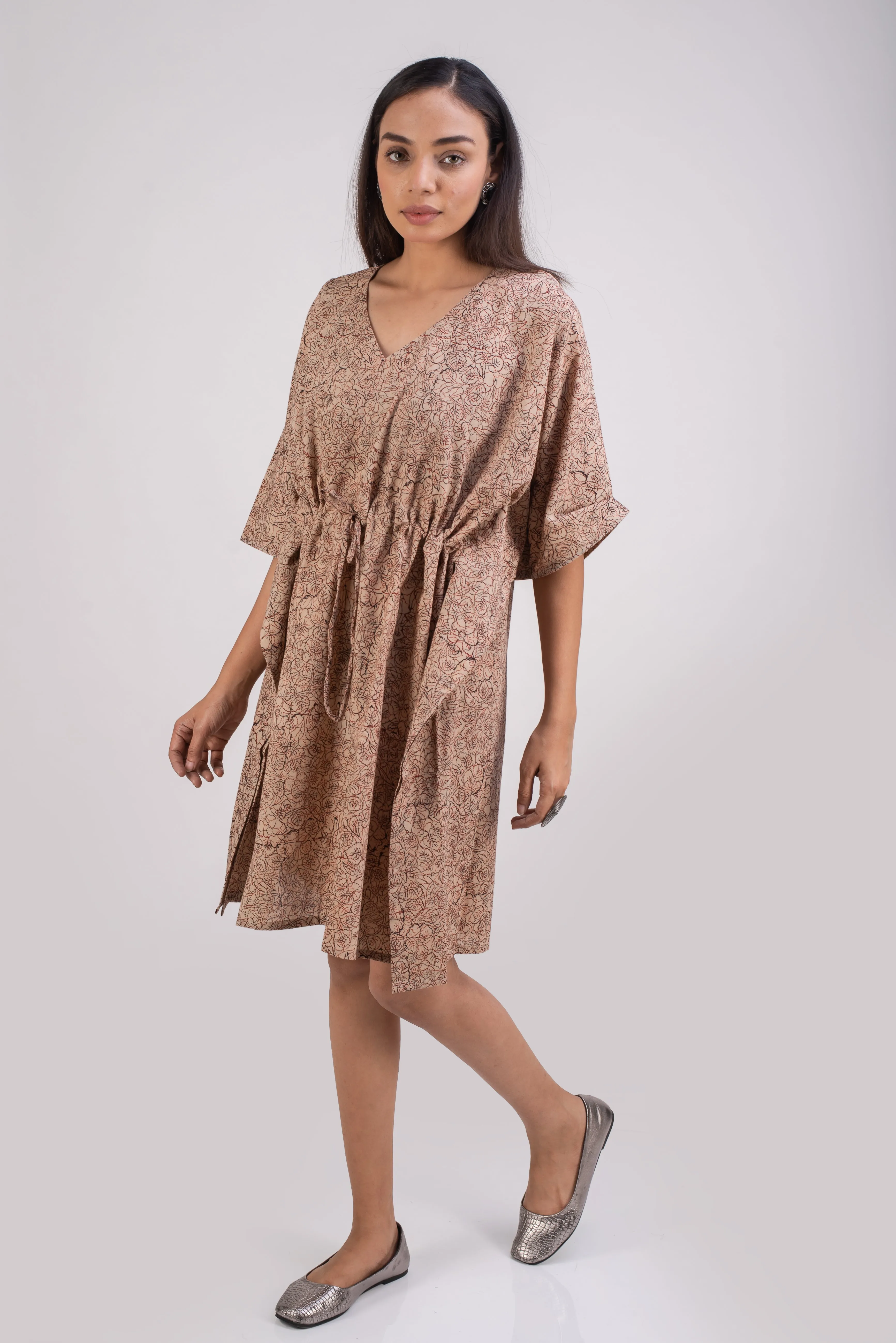 510-107  Whitelotus "Sony" kaftan knee length Women's Dress