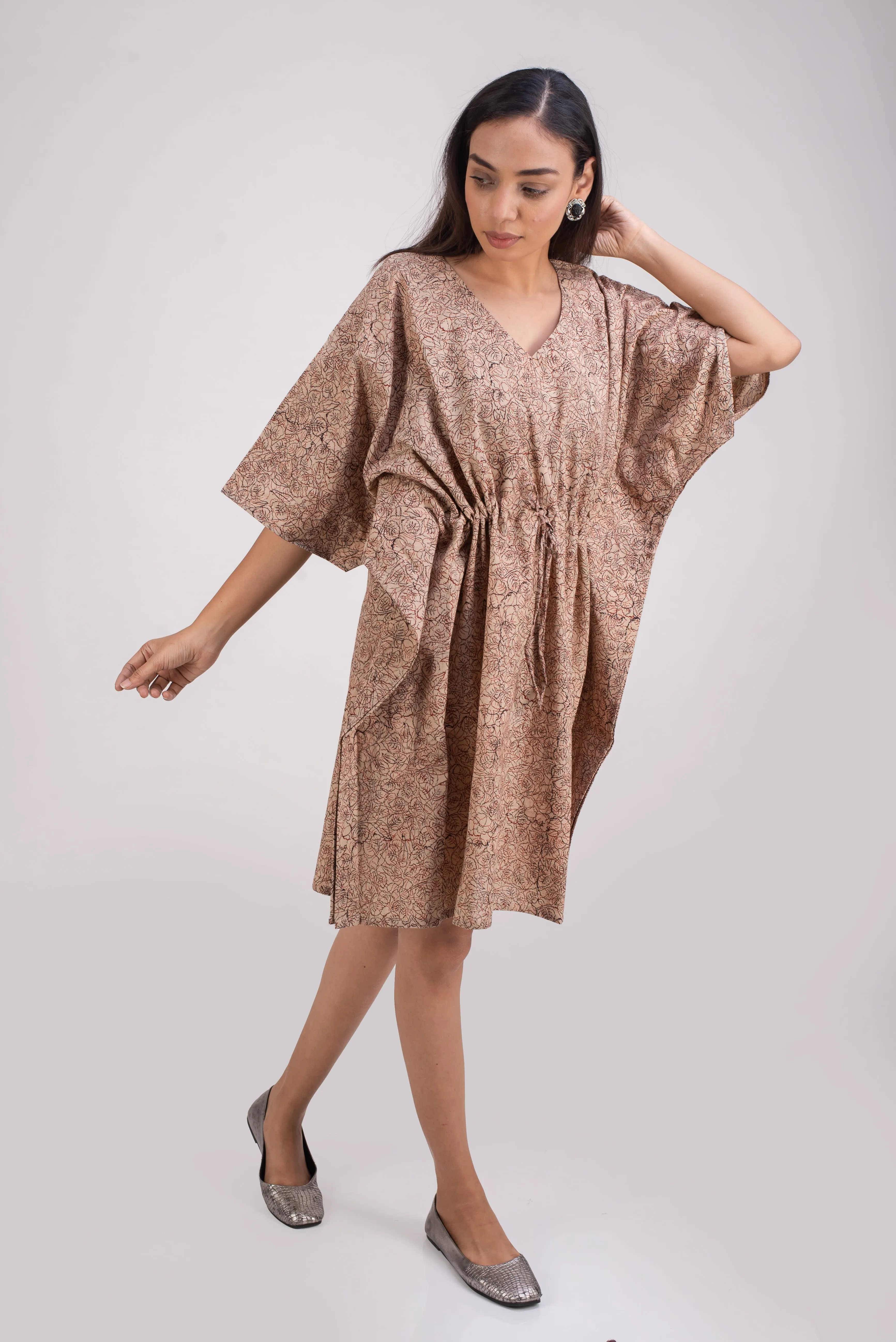 510-107  Whitelotus "Sony" kaftan knee length Women's Dress