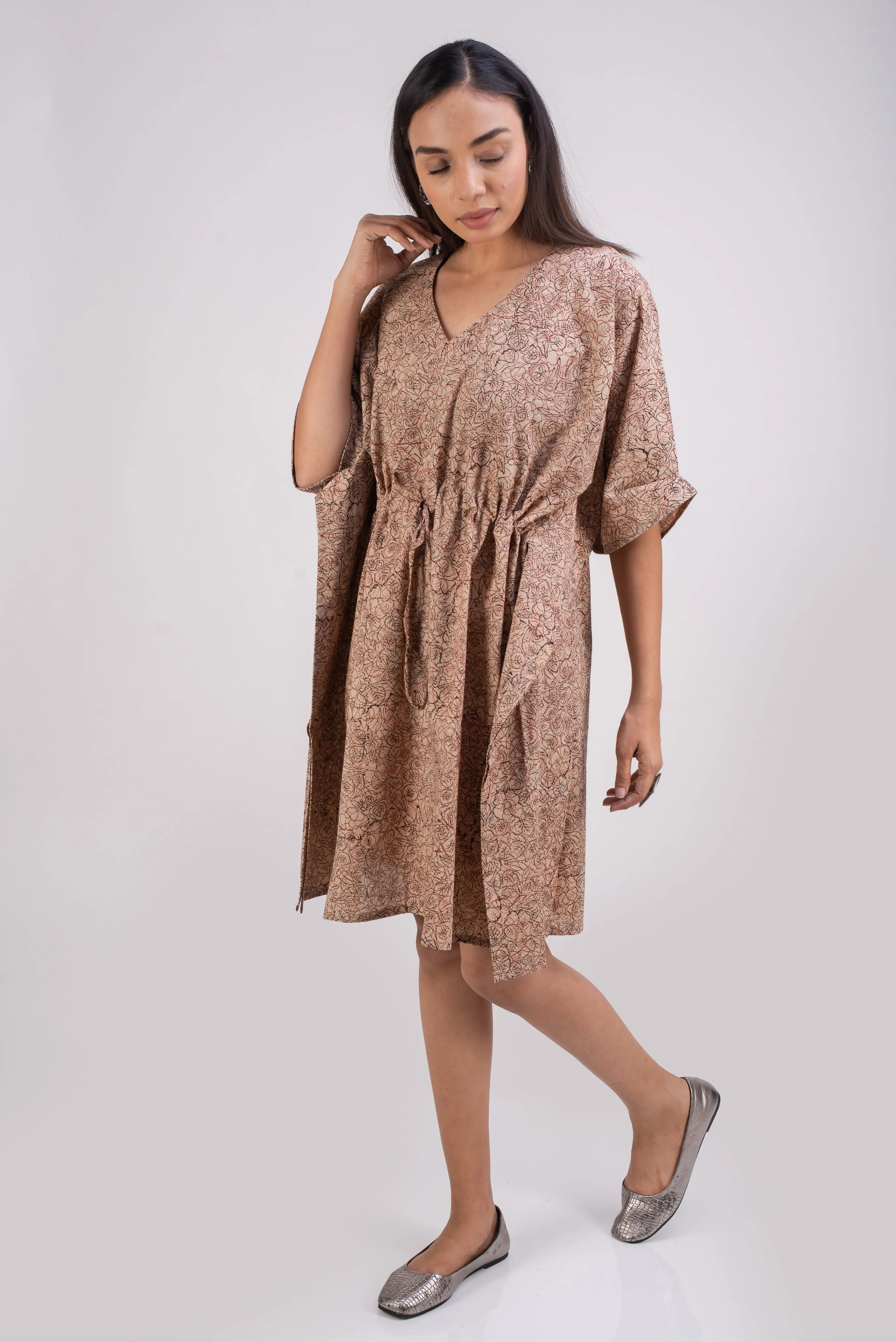 510-107  Whitelotus "Sony" kaftan knee length Women's Dress