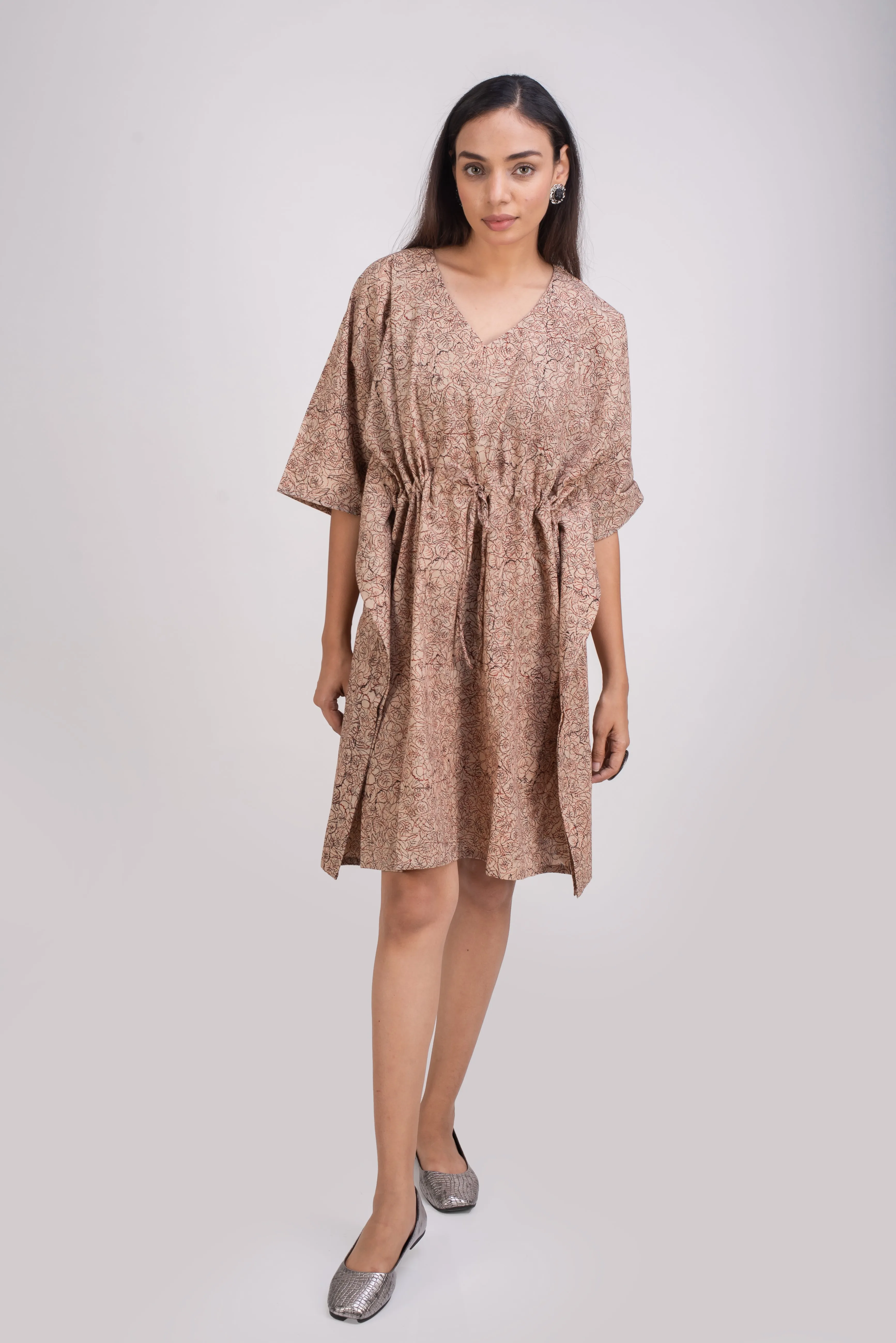 510-107  Whitelotus "Sony" kaftan knee length Women's Dress