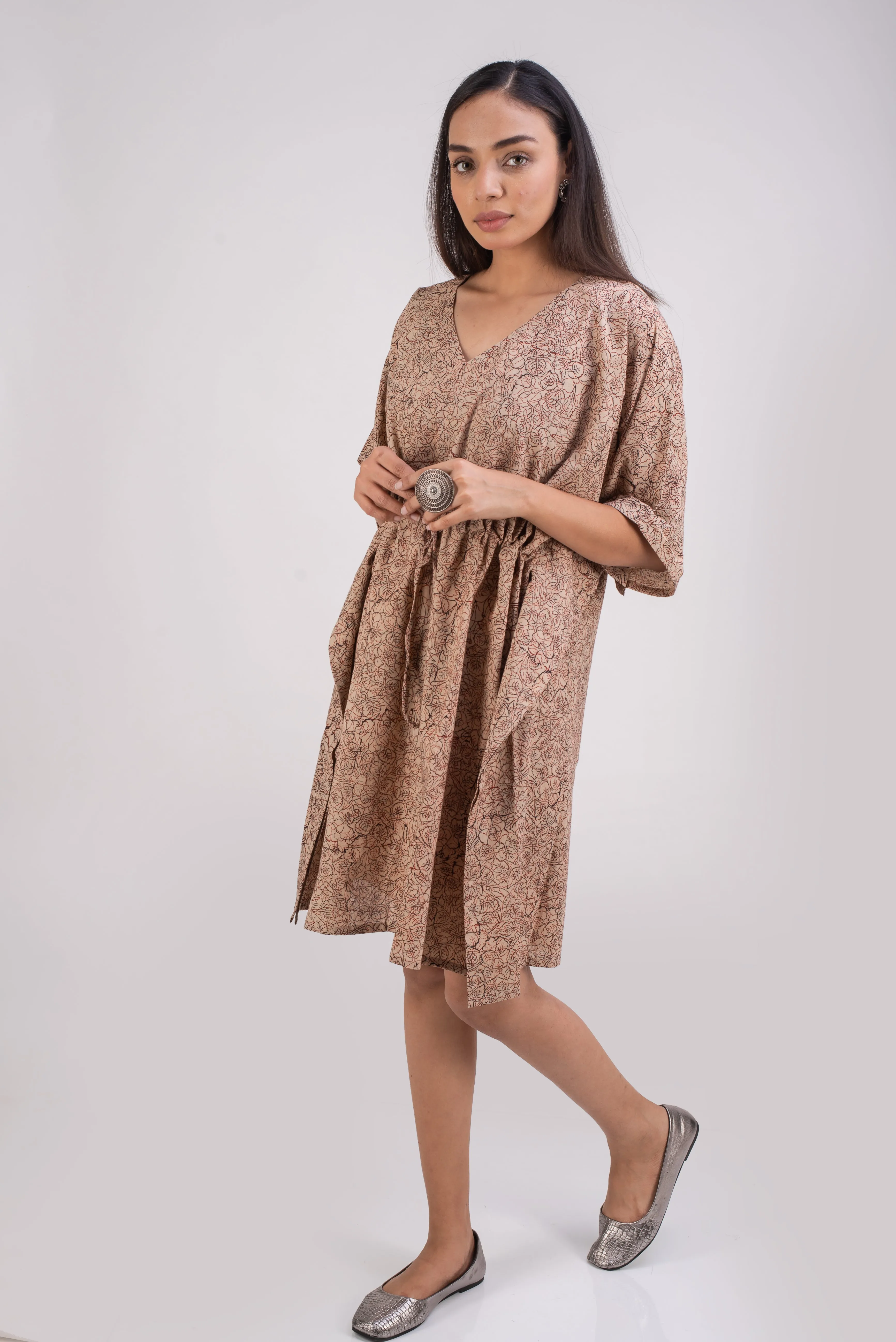 510-107  Whitelotus "Sony" kaftan knee length Women's Dress