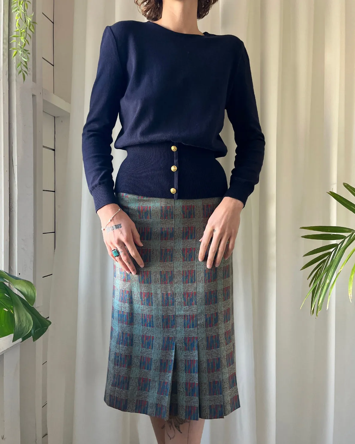 70s Celine Wool Skirt | S