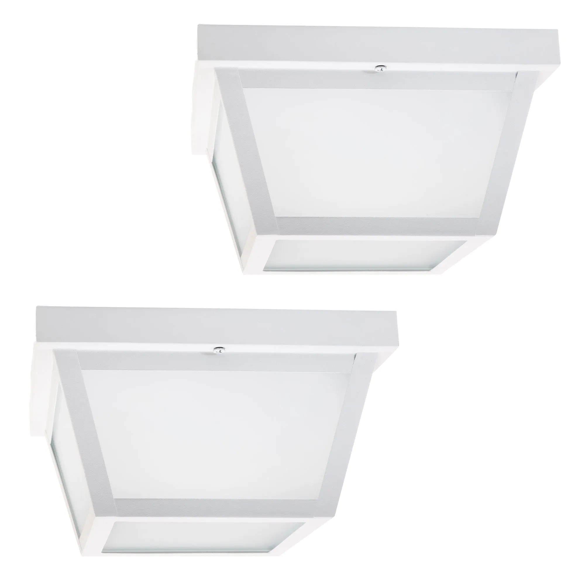 9.25” Integrated LED Square Ceiling Light, 1200 Lumens, 3K, Frosted Glass, In 3 Finishes