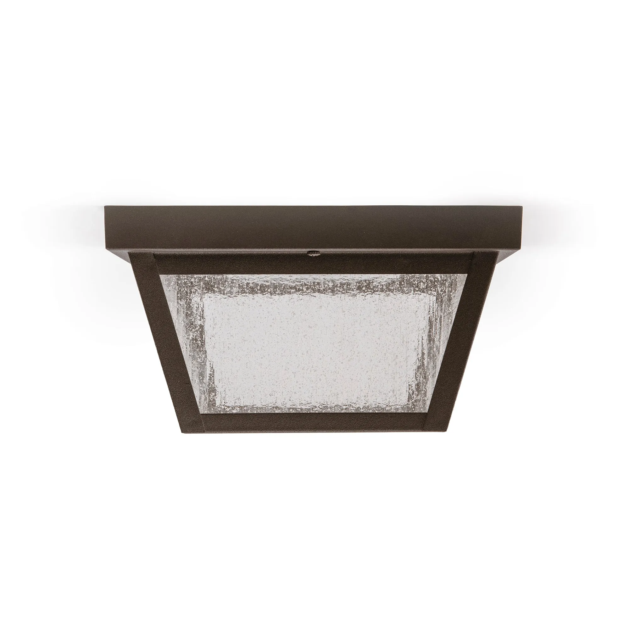 9.25” Integrated LED Square Ceiling Light, 1200 Lumens, 3K, Seedy Glass, in 3 Finishes