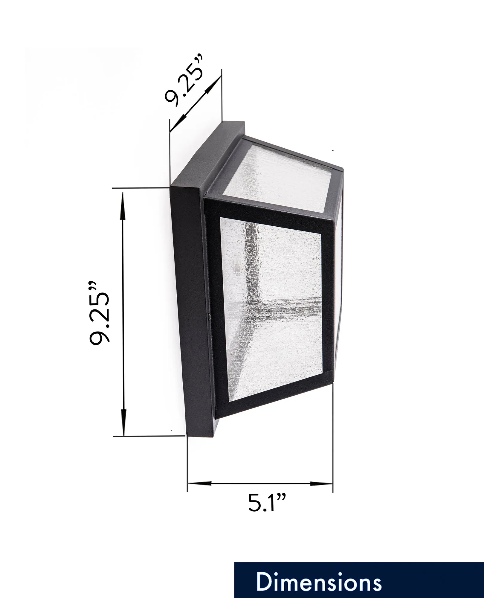 9.25” Integrated LED Square Ceiling Light, 1200 Lumens, 3K, Seedy Glass, in 3 Finishes