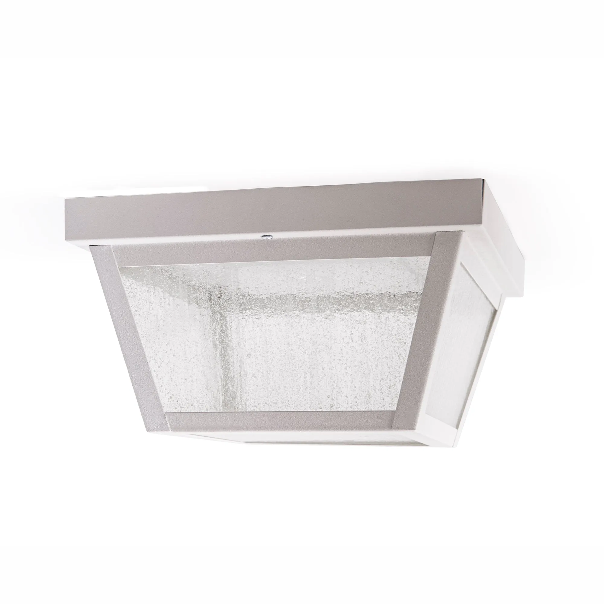 9.25” Integrated LED Square Ceiling Light, 1200 Lumens, 3K, Seedy Glass, in 3 Finishes