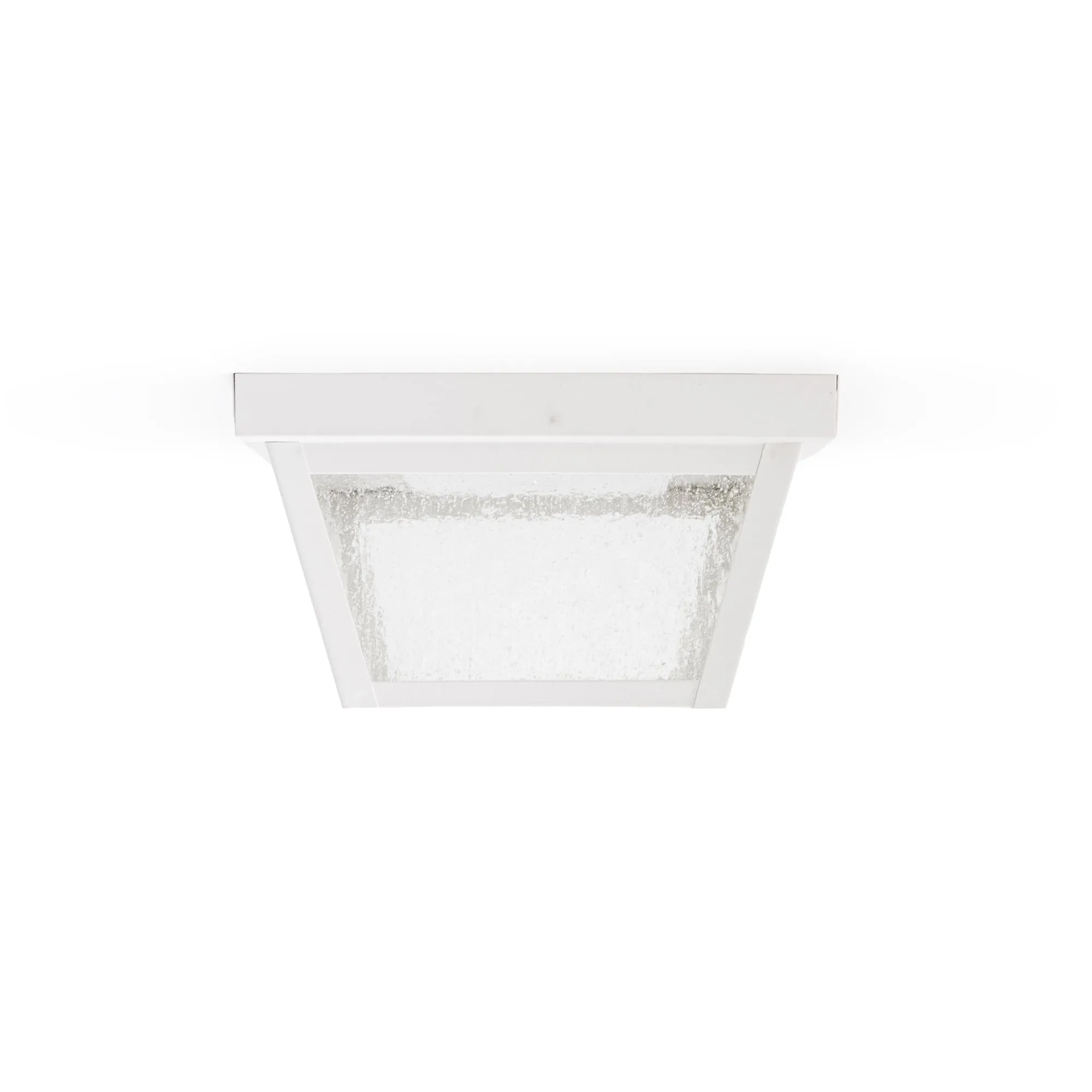 9.25” Integrated LED Square Ceiling Light, 1200 Lumens, 3K, Seedy Glass, in 3 Finishes