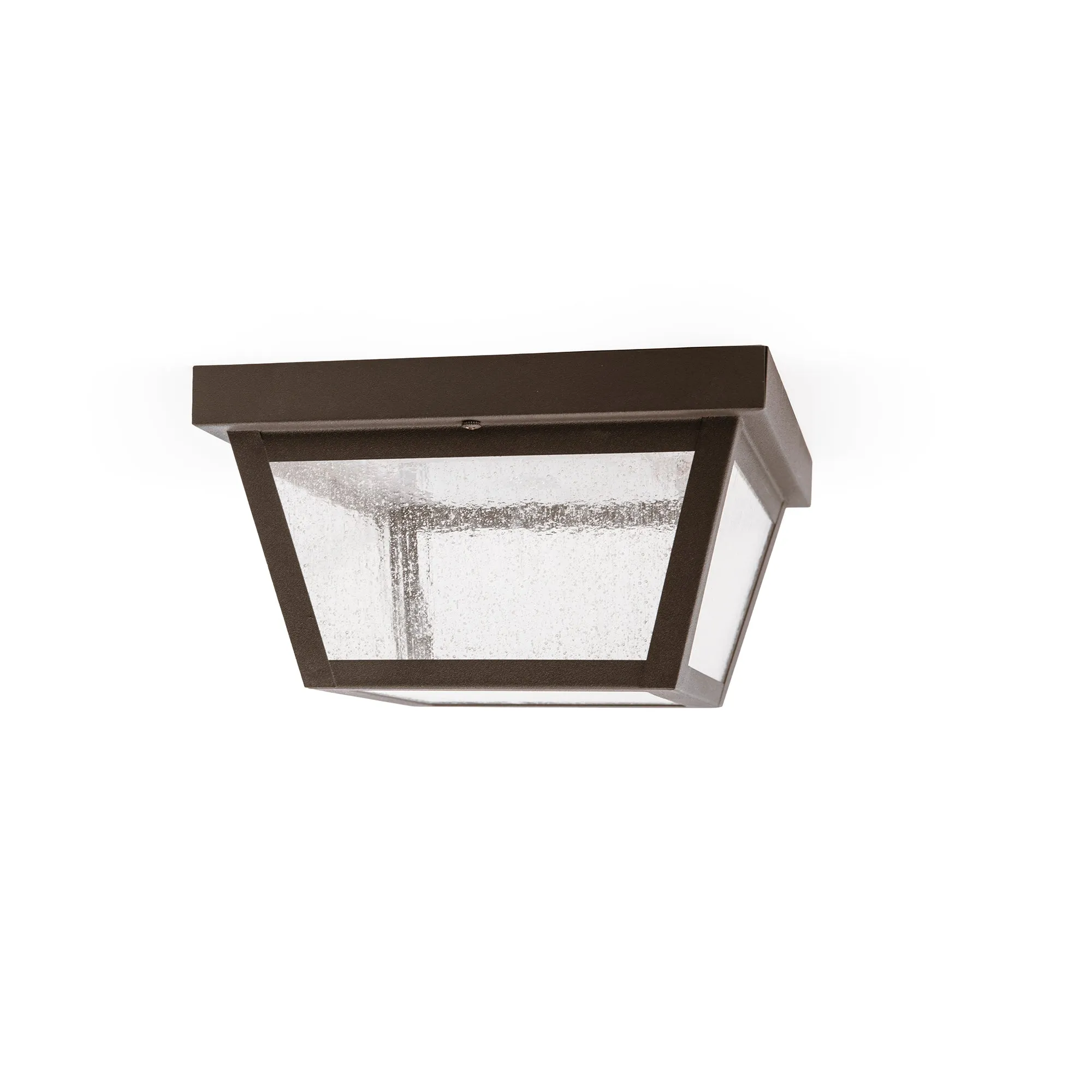 9.25” Integrated LED Square Ceiling Light, 1200 Lumens, 3K, Seedy Glass, in 3 Finishes