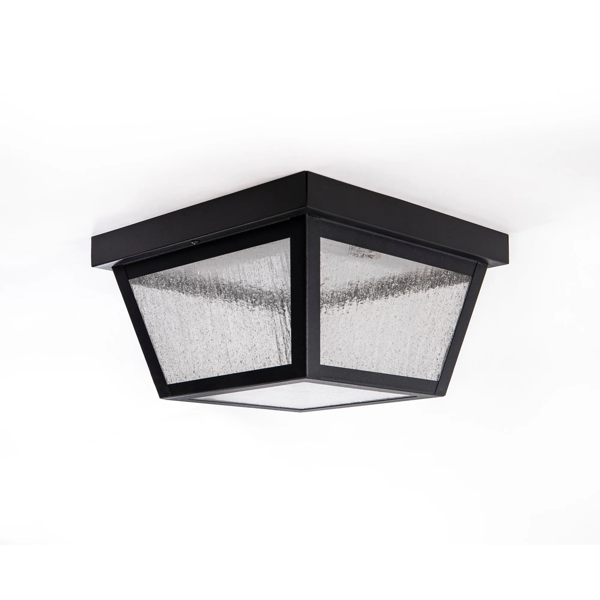 9.25” Integrated LED Square Ceiling Light, 1200 Lumens, 3K, Seedy Glass, in 3 Finishes