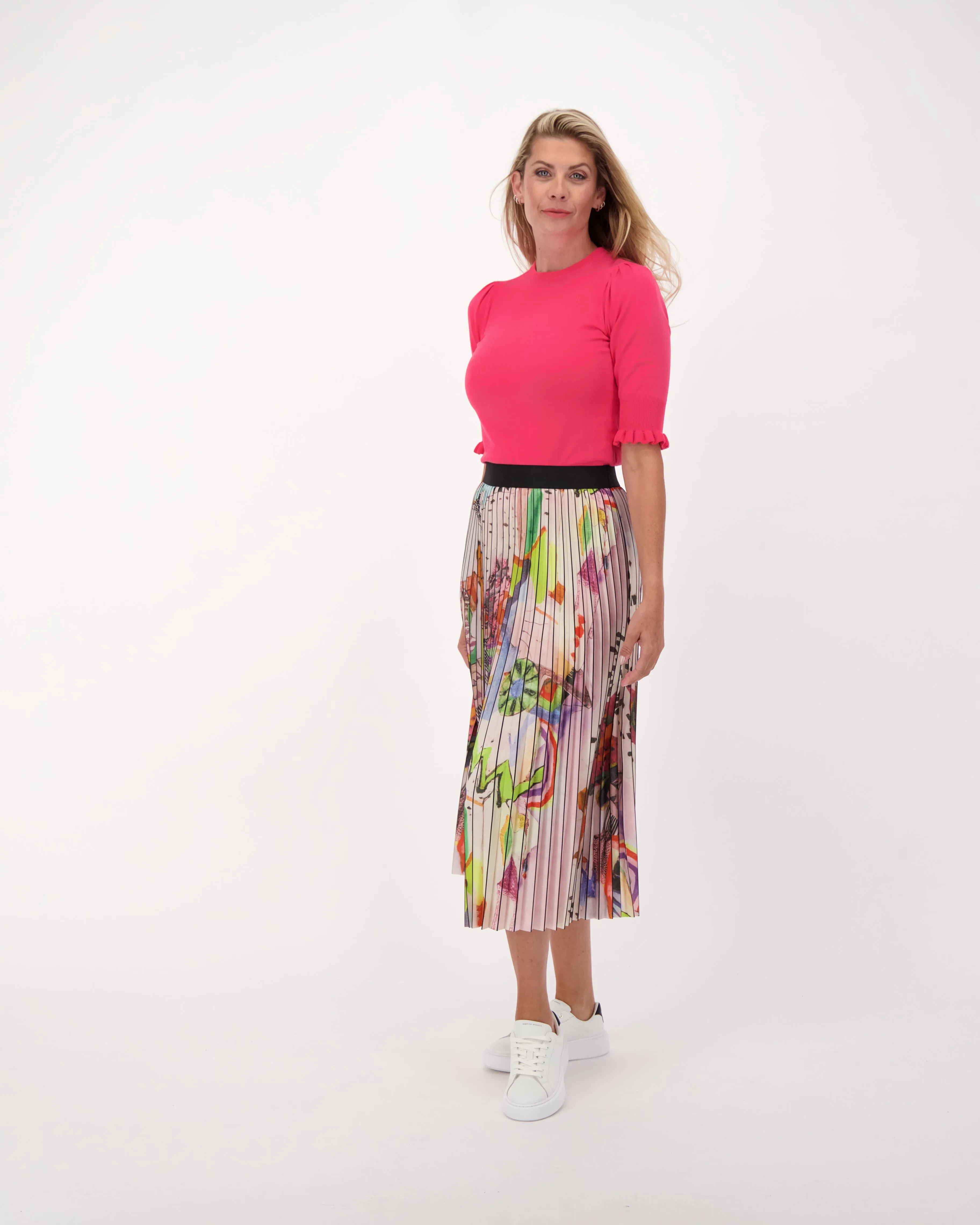 Abstract Plisse Pleated Skirt