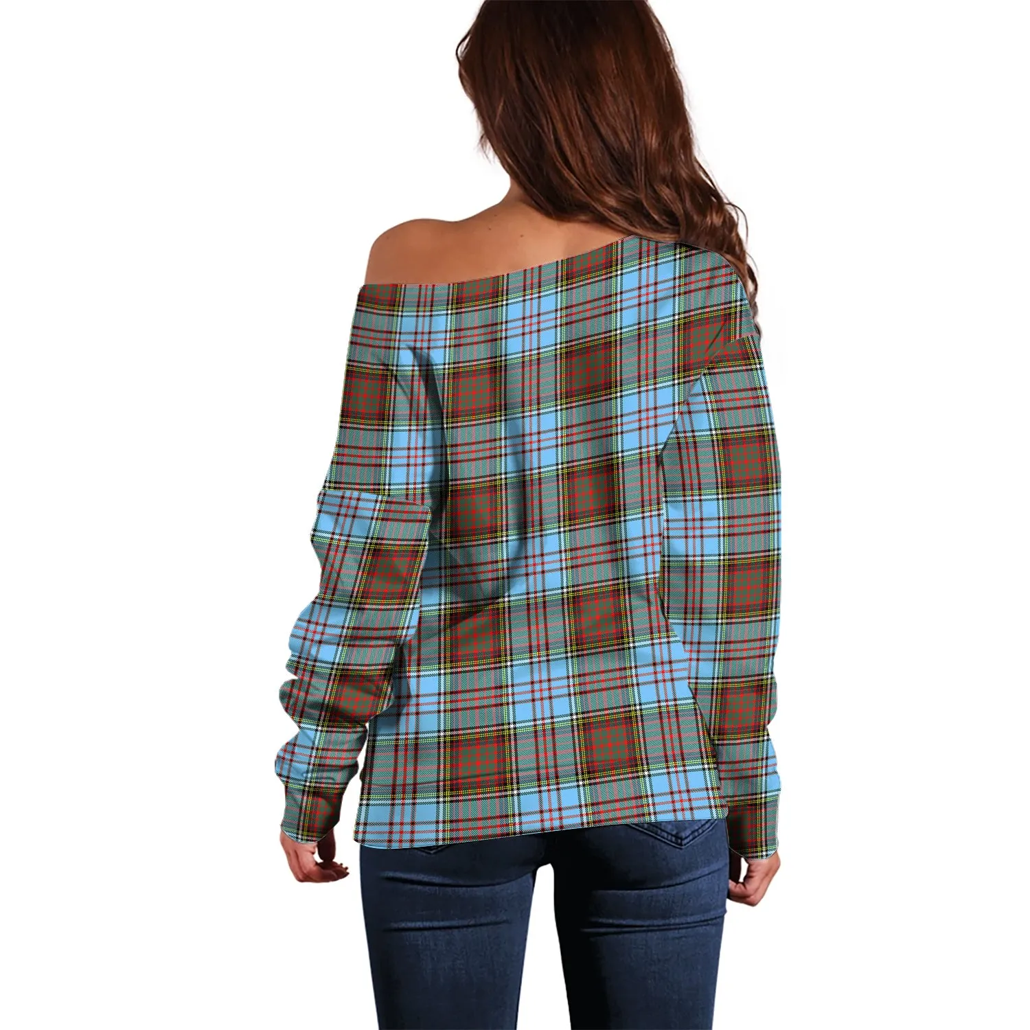 Anderson Ancient Tartan Off Shoulder Women Sweater