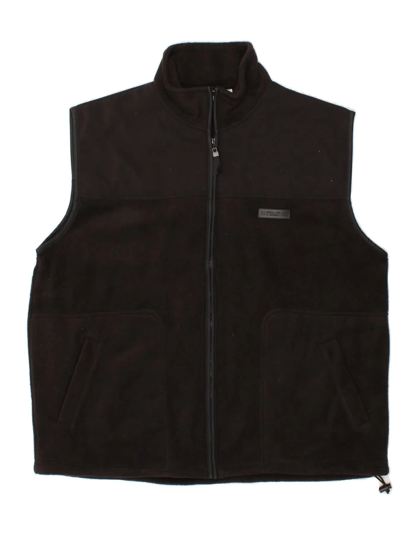 ANGELO LITRICO Mens Fleece Gilet UK 44 2XL Black Polyester