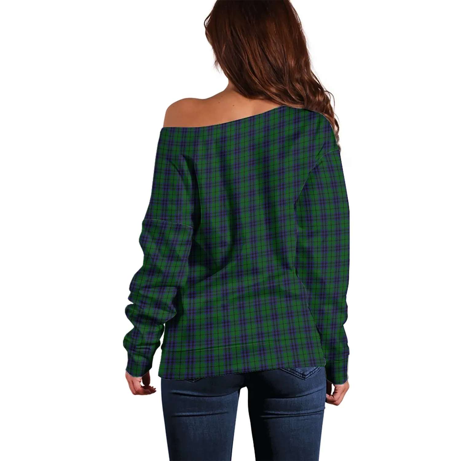 Austin Tartan Off Shoulder Women Sweater