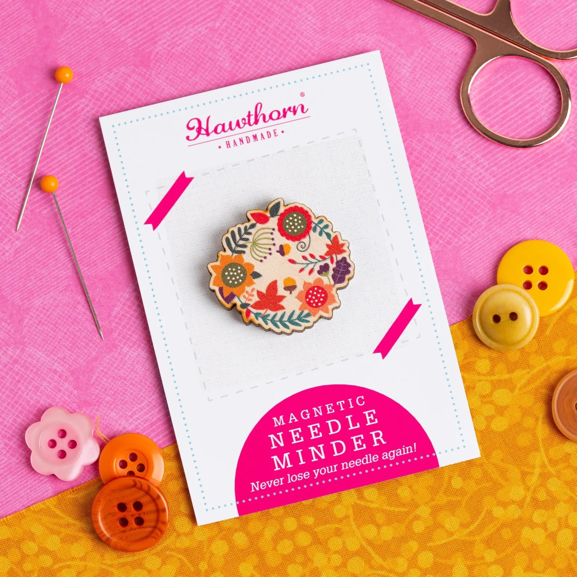 Autumn Leaves Magnetic Needle Minder