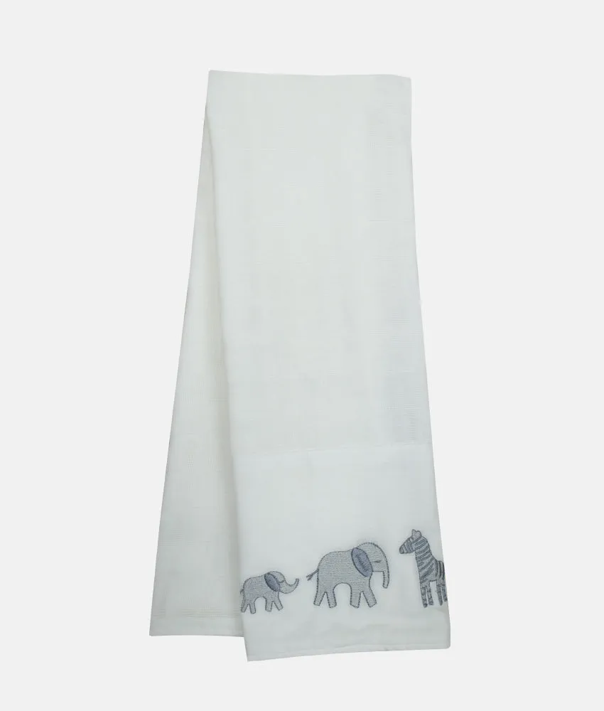 Baby Bath Towel – Grey Safari Theme