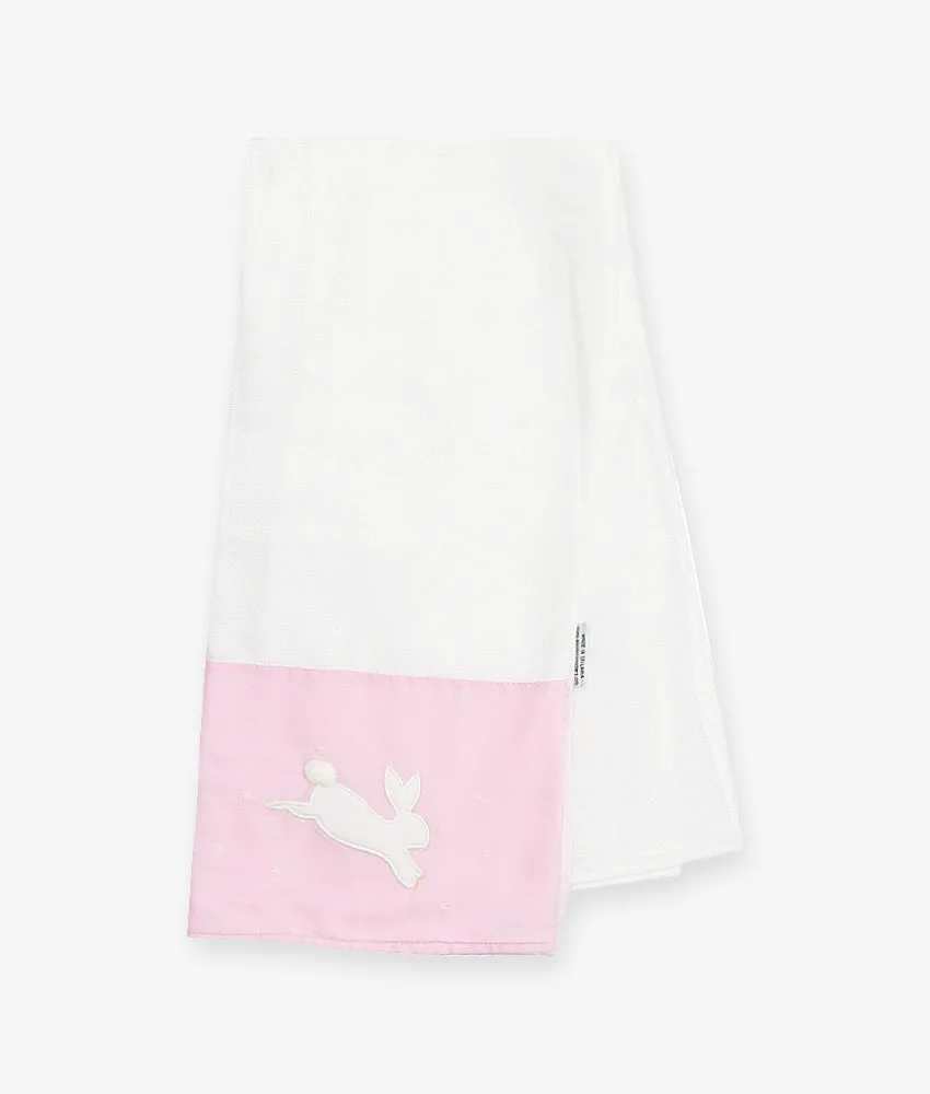 Baby Bath Towel – Pink Rabbit Theme