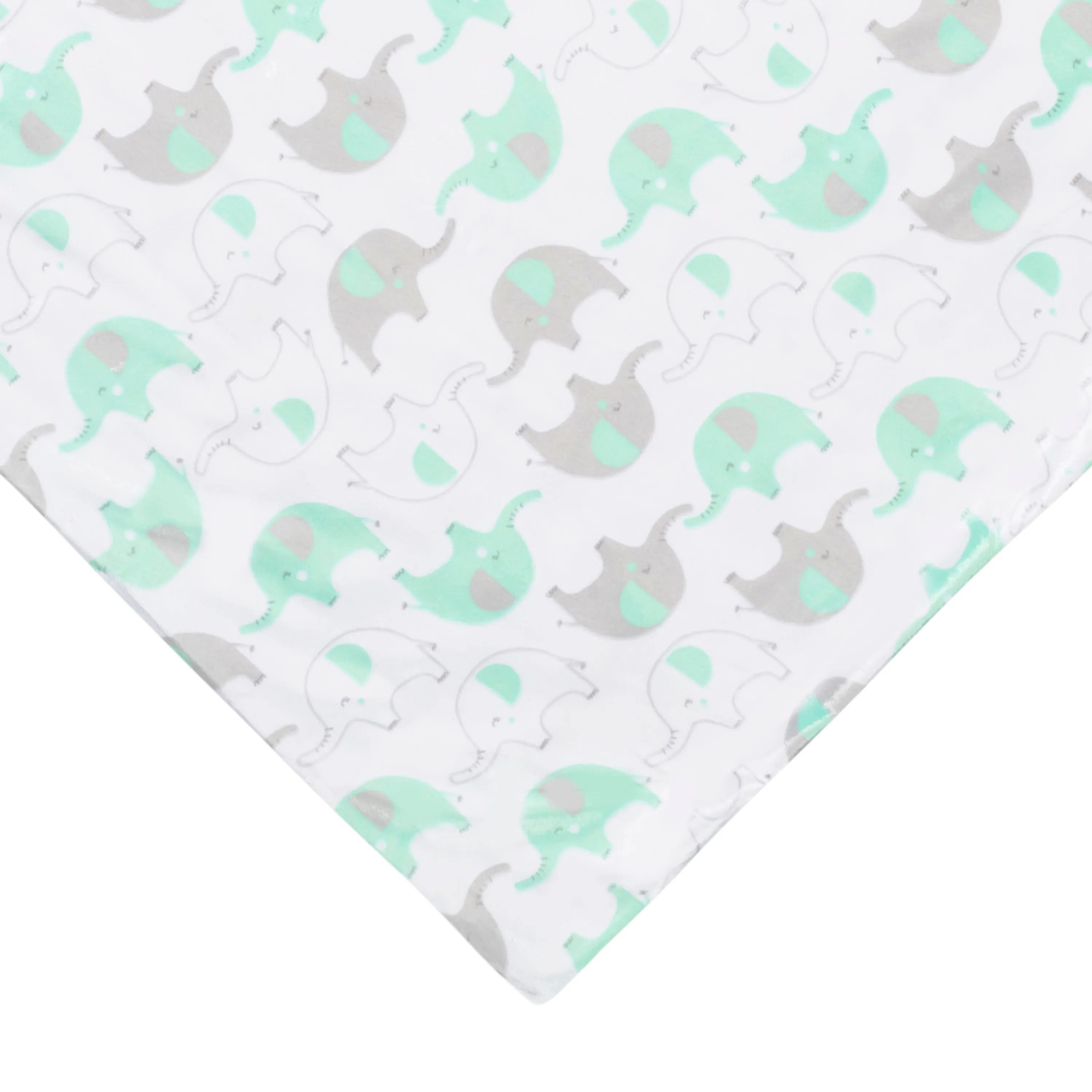 Baby Blanket Green Elephant