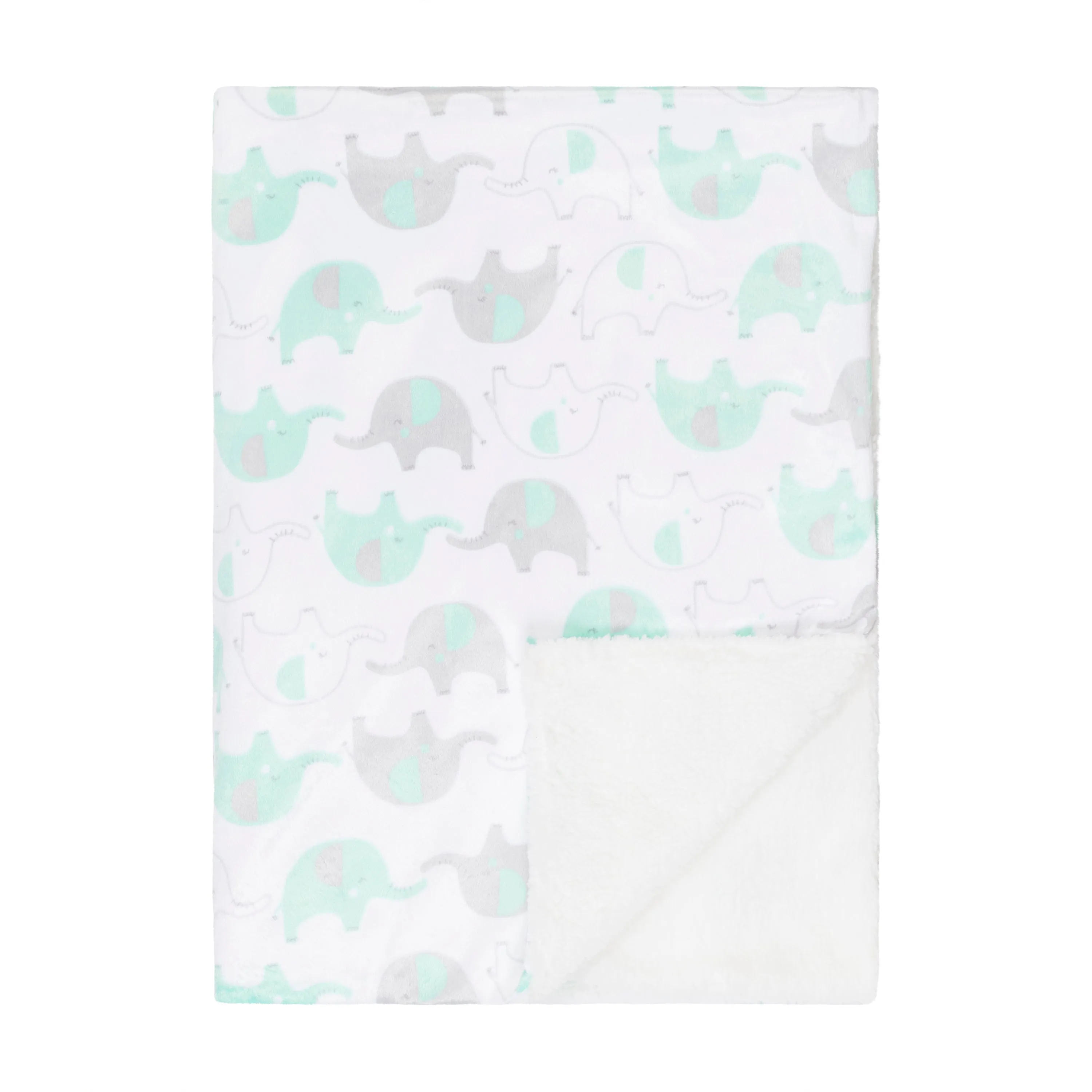 Baby Blanket Green Elephant