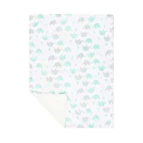 Baby Blanket Green Elephant