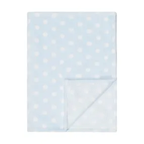 Baby Fleece Blanket - 30" by 40" - Baby Blue/Dots