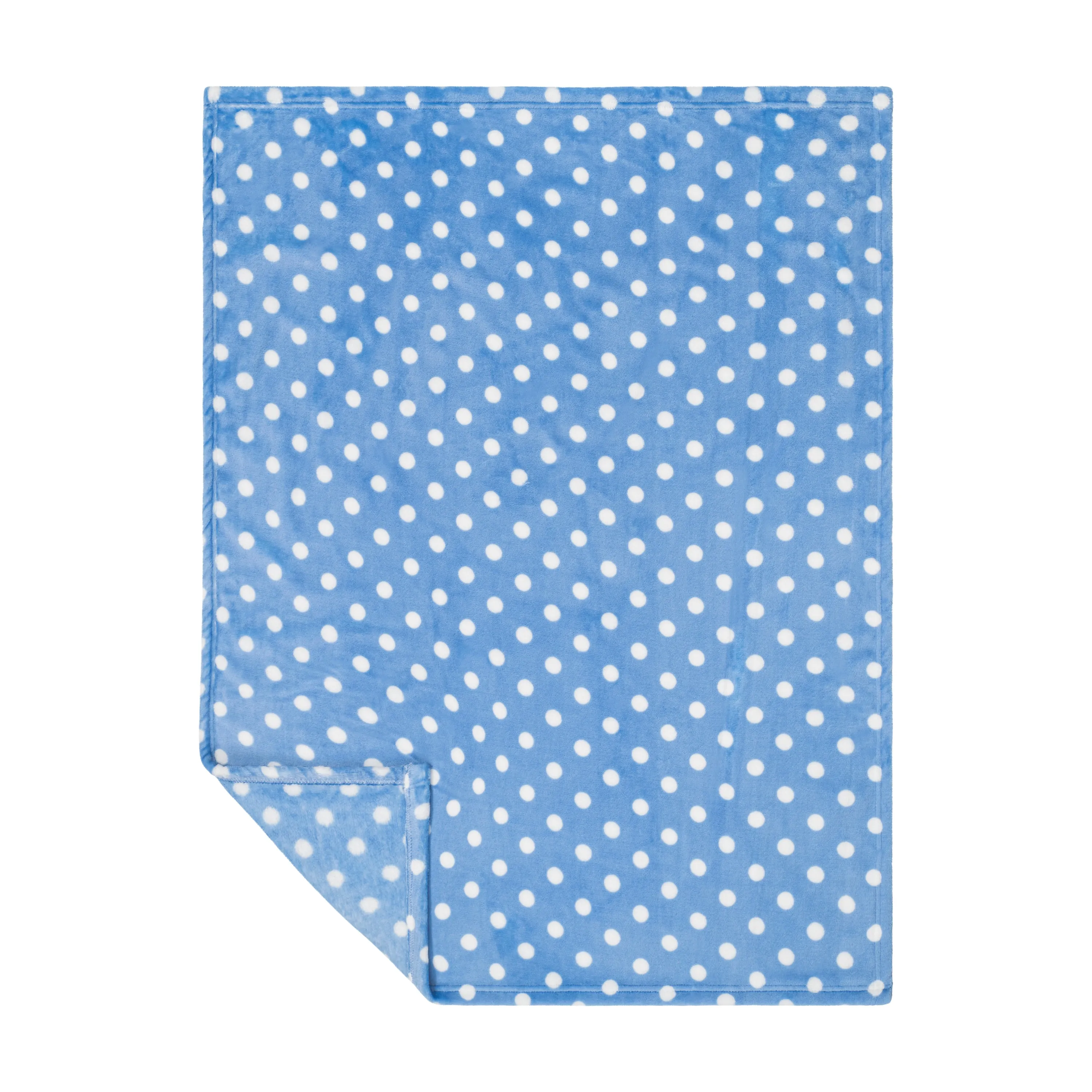 Baby Fleece Blanket - 30" by 40" - Blue/Dots