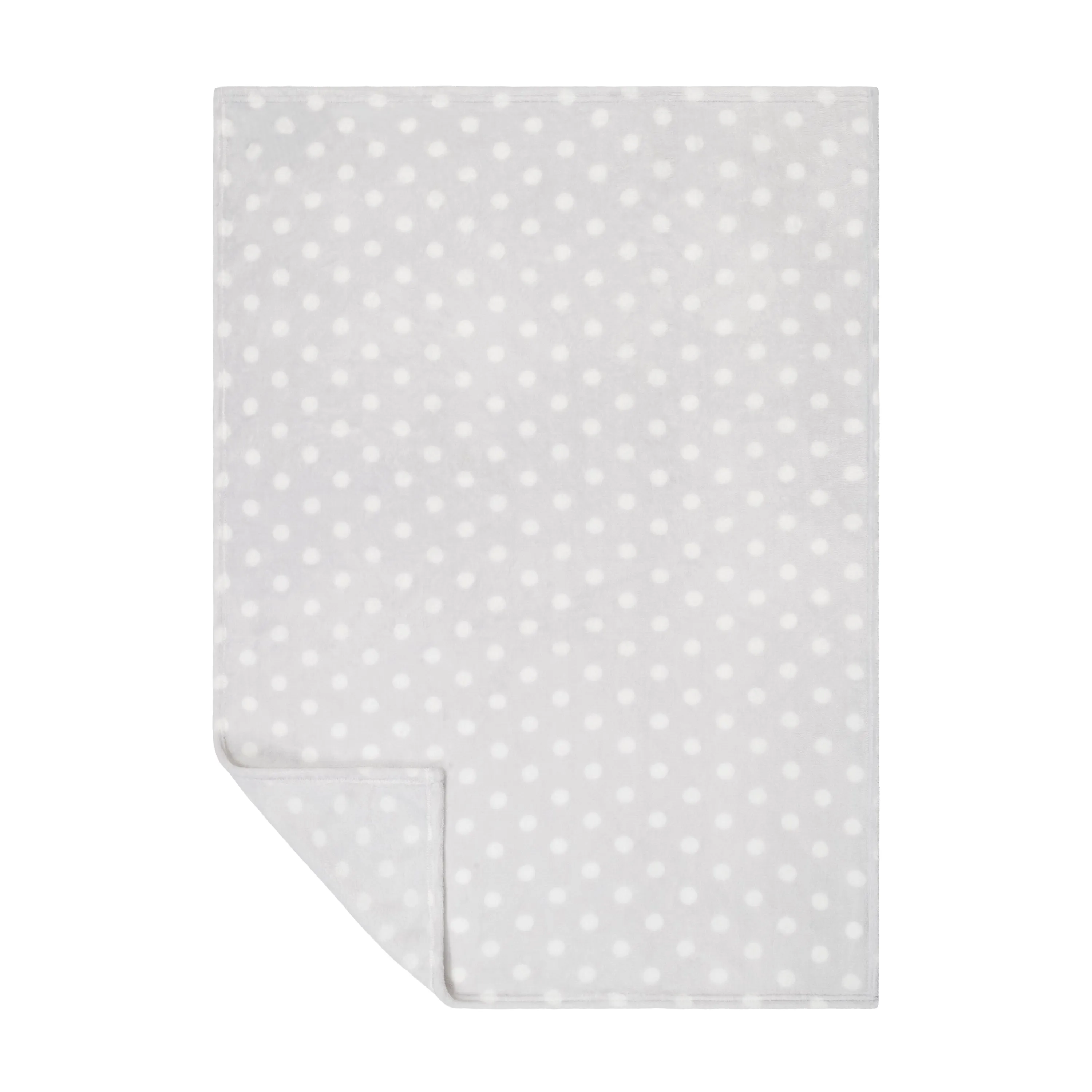 Baby Fleece Blanket - 30" by 40" - Gray/Dots