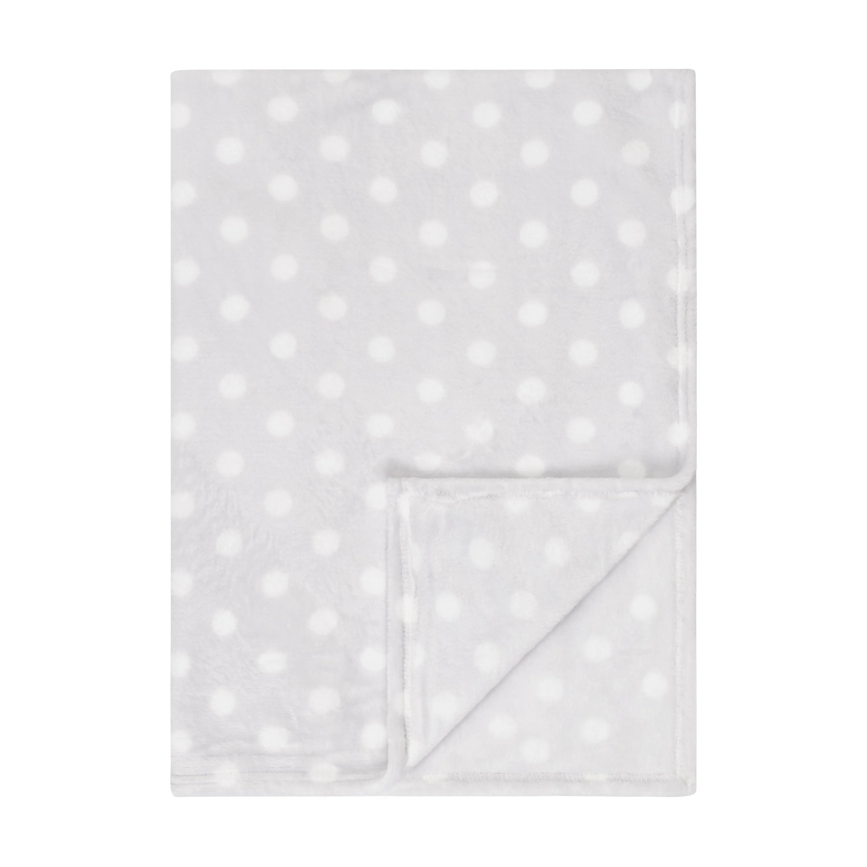 Baby Fleece Blanket - 30" by 40" - Gray/Dots