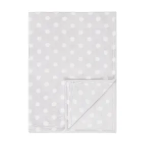 Baby Fleece Blanket - 30" by 40" - Gray/Dots