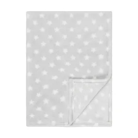 Baby Fleece Blanket - 30" by 40" - Gray/Stars