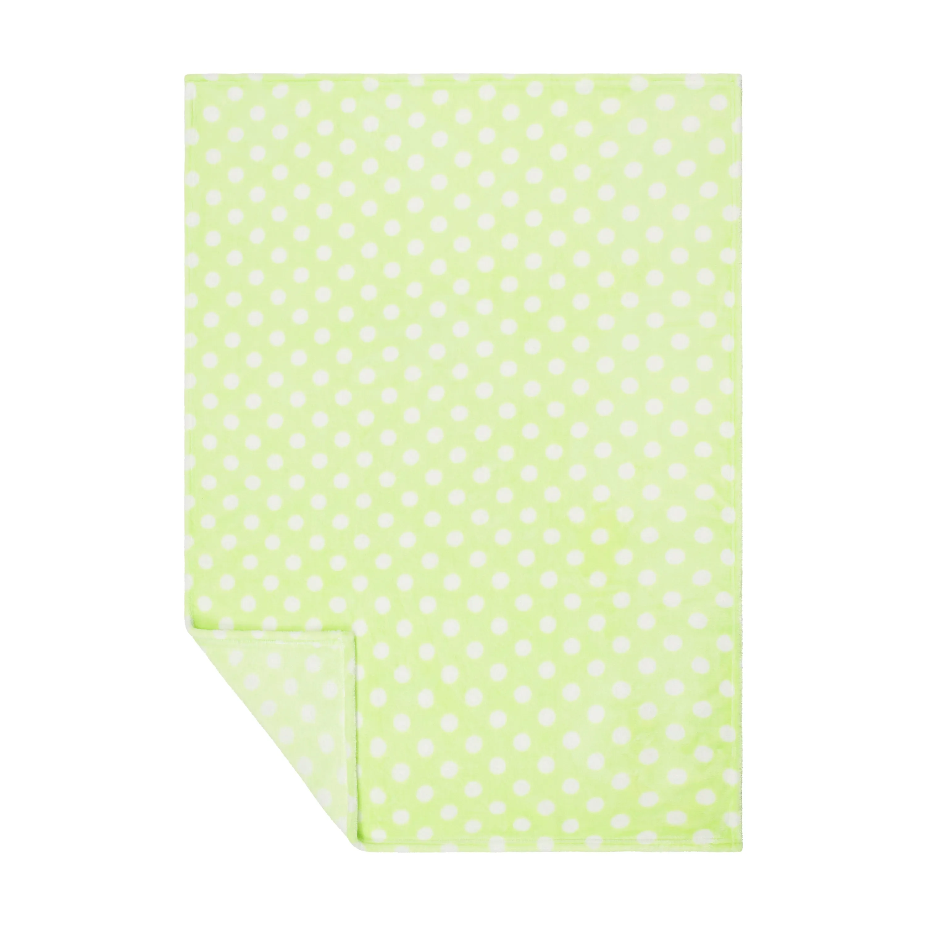 Baby Fleece Blanket - 30" by 40" - Green/Dots