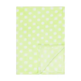 Baby Fleece Blanket - 30" by 40" - Green/Dots