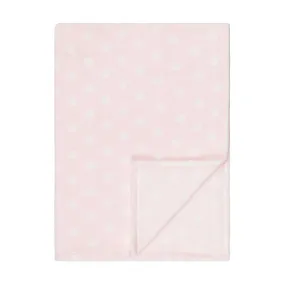 Baby Fleece Blanket - 30" by 40" - Pale Pink/Dots