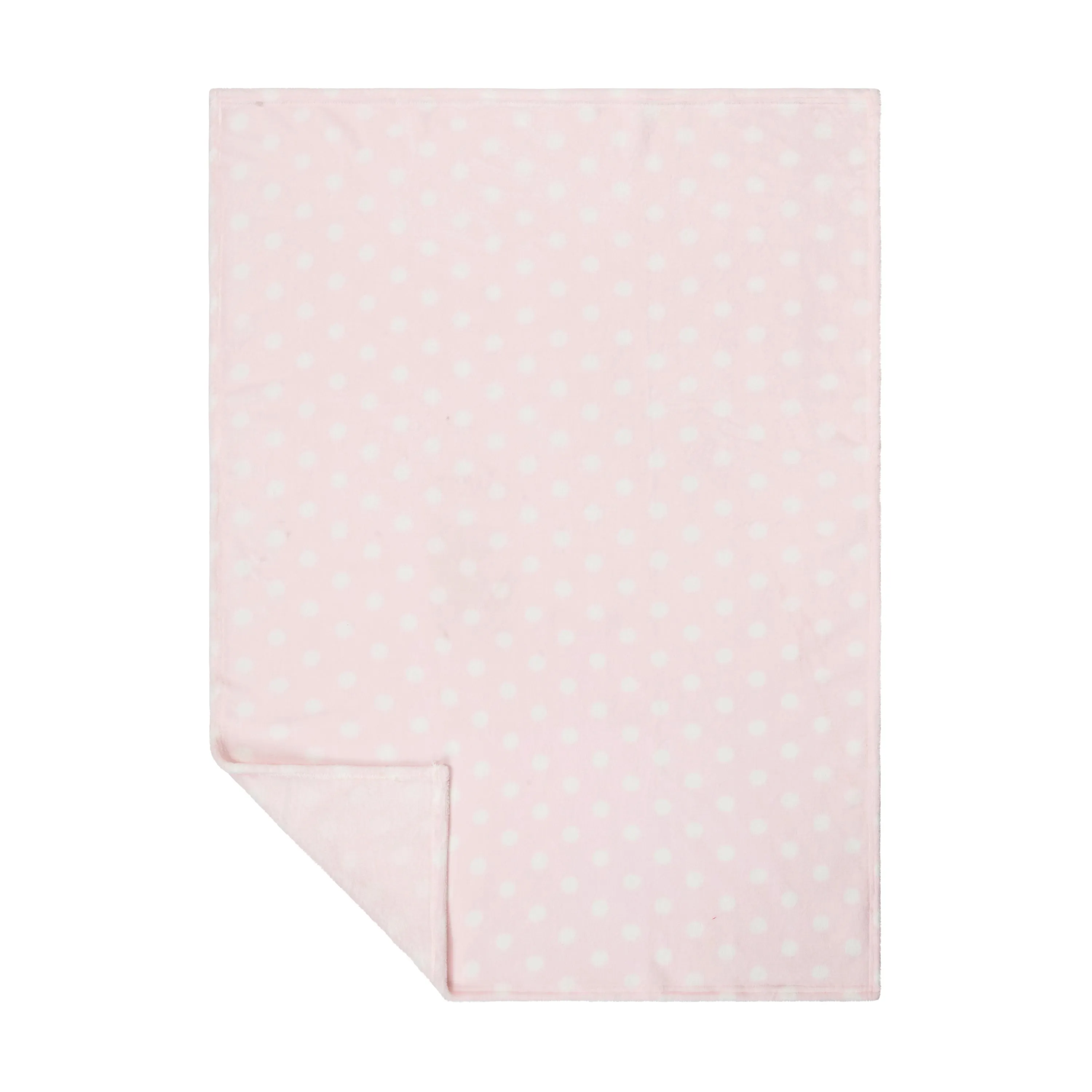 Baby Fleece Blanket - 30" by 40" - Pale Pink/Dots