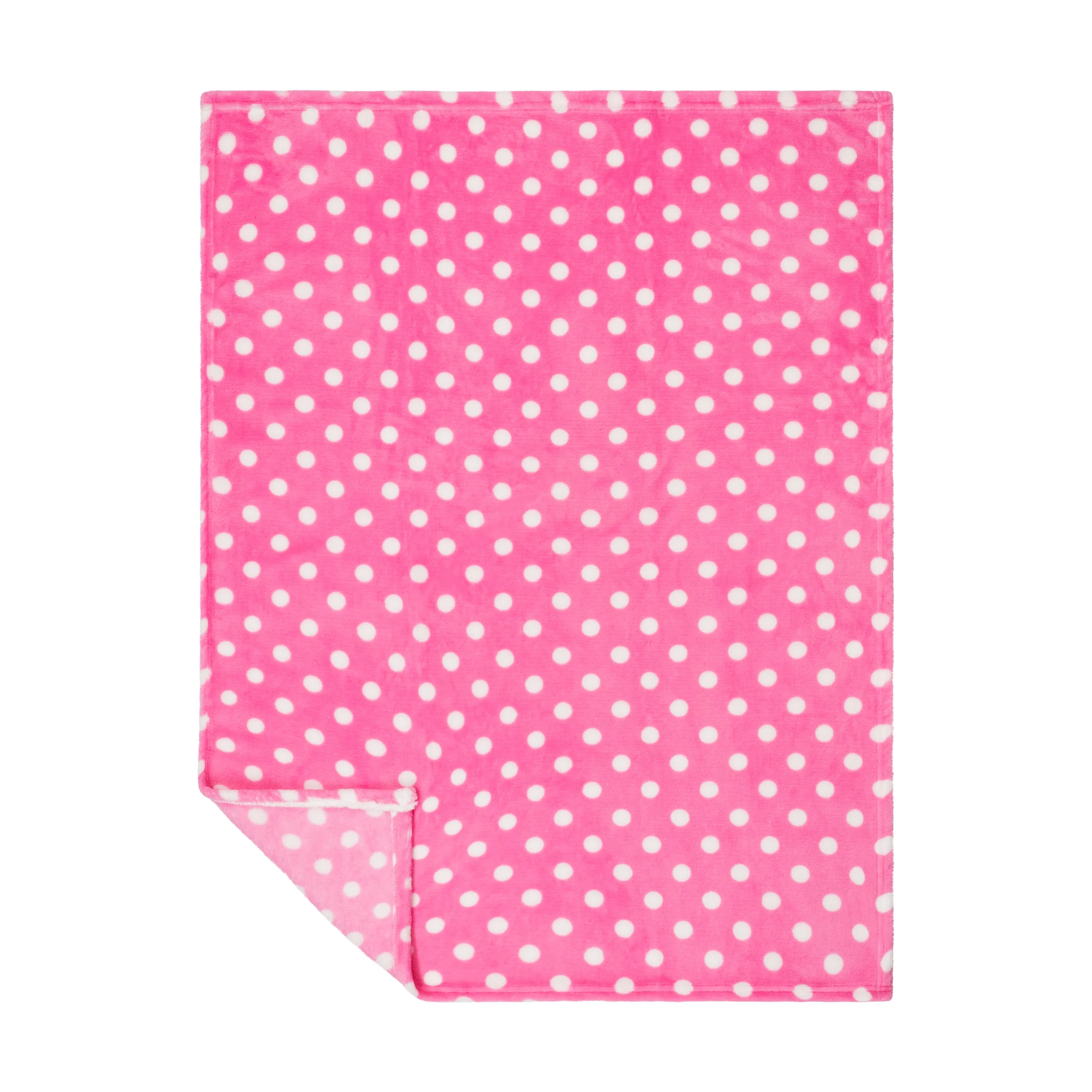 Baby Fleece Blanket - 30" by 40" - Pink/Dots