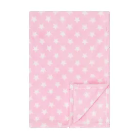 Baby Fleece Blanket - 30" by 40" - Pink/Stars