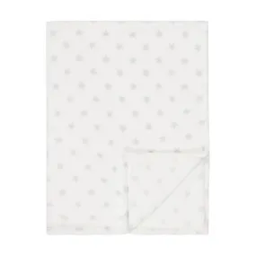 Baby Fleece Blanket - 30" by 40" - White/Stars