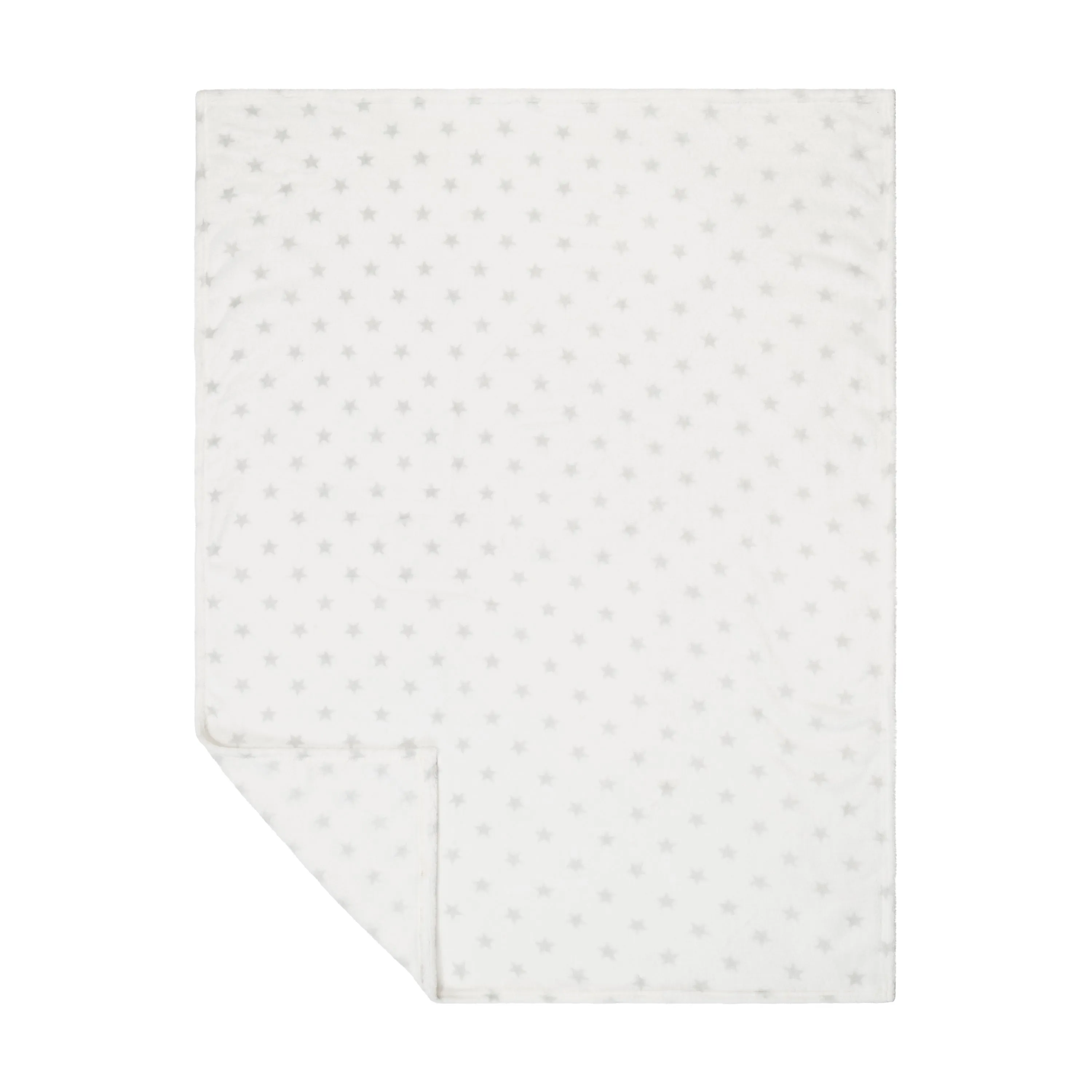 Baby Fleece Blanket - 30" by 40" - White/Stars