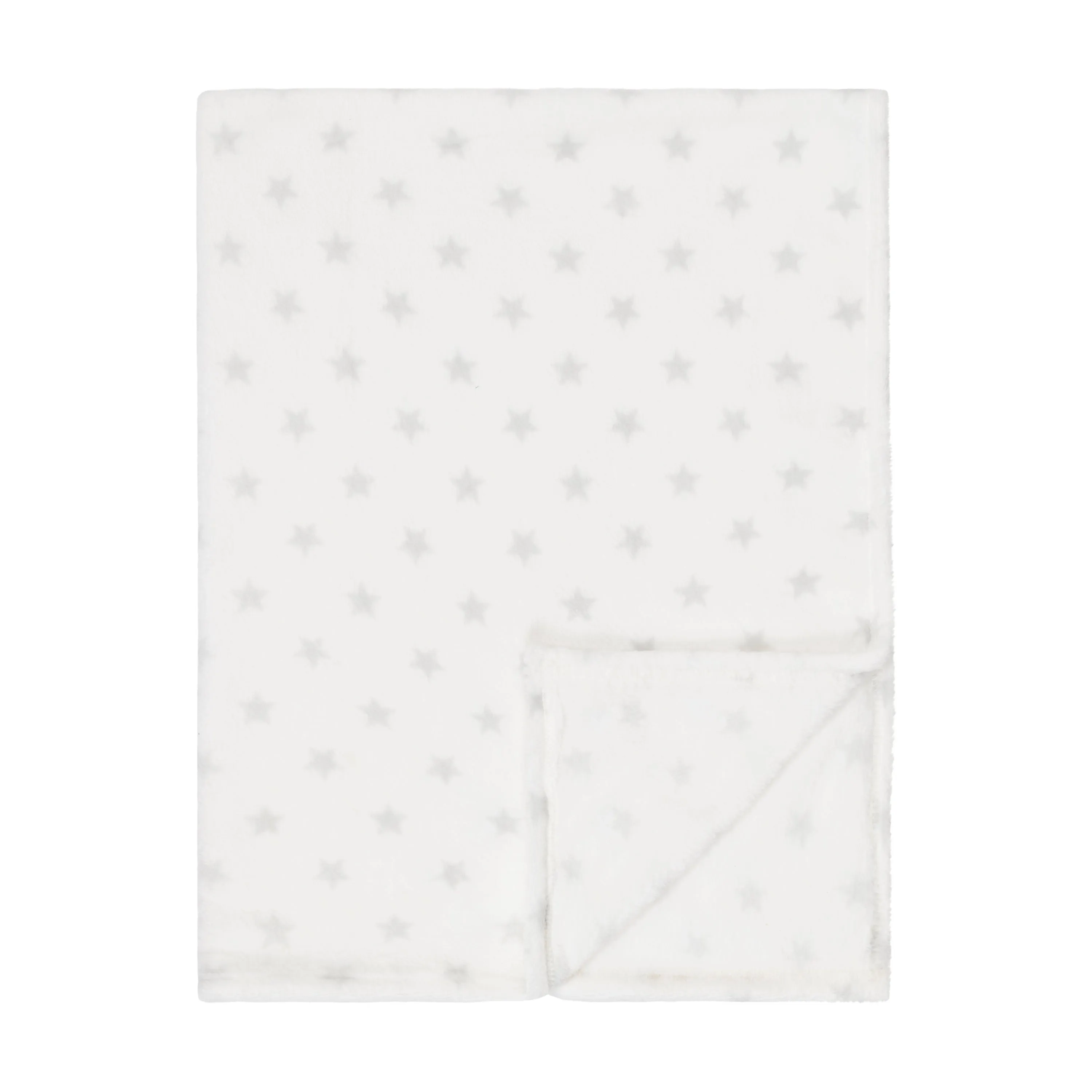 Baby Fleece Blanket - 30" by 40" - White/Stars