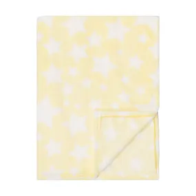 Baby Fleece Blanket - 30" by 40" - Yellow/Stars