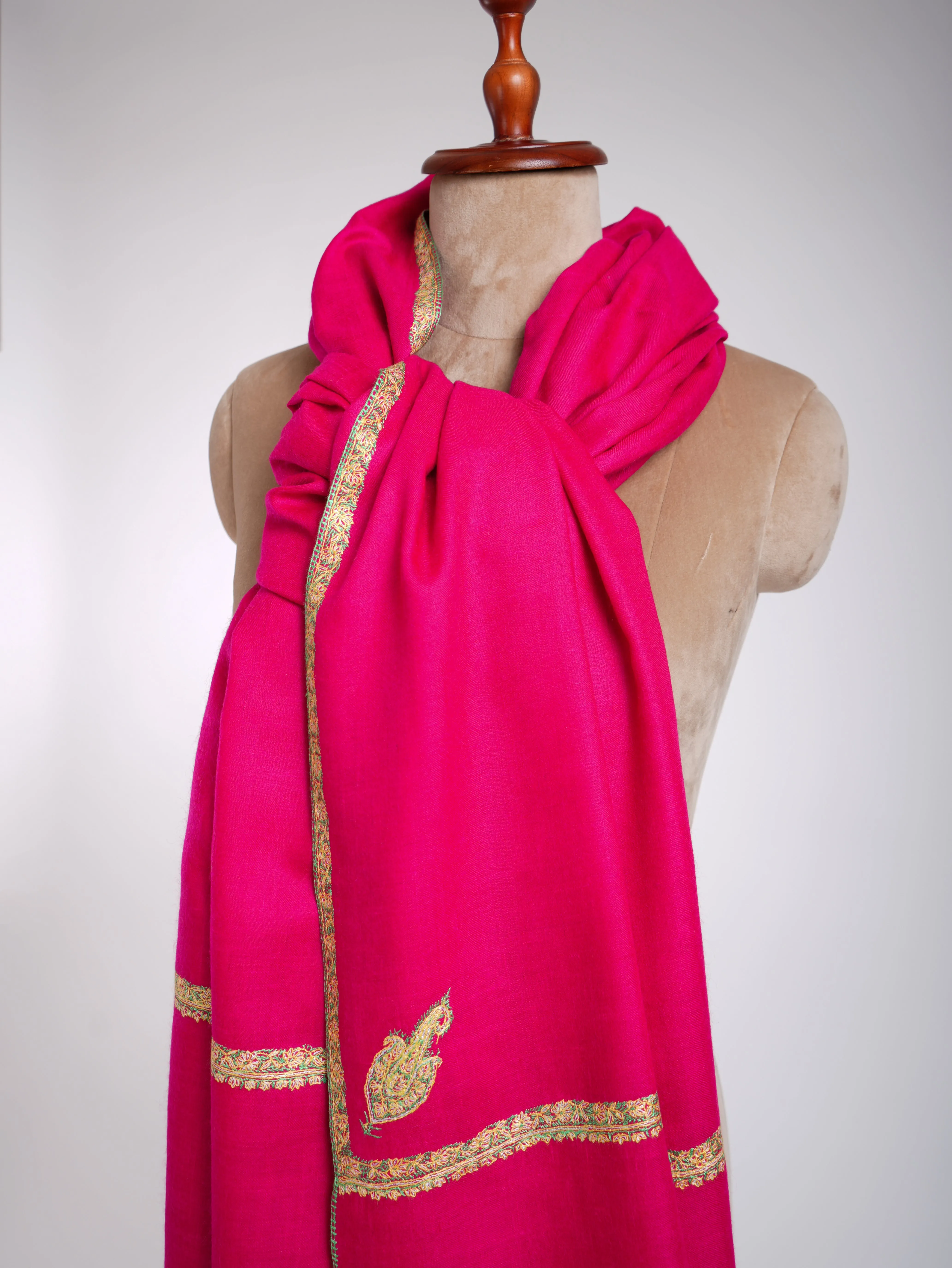 Baildar Handmade Pashmina Shawl Magenta Pink