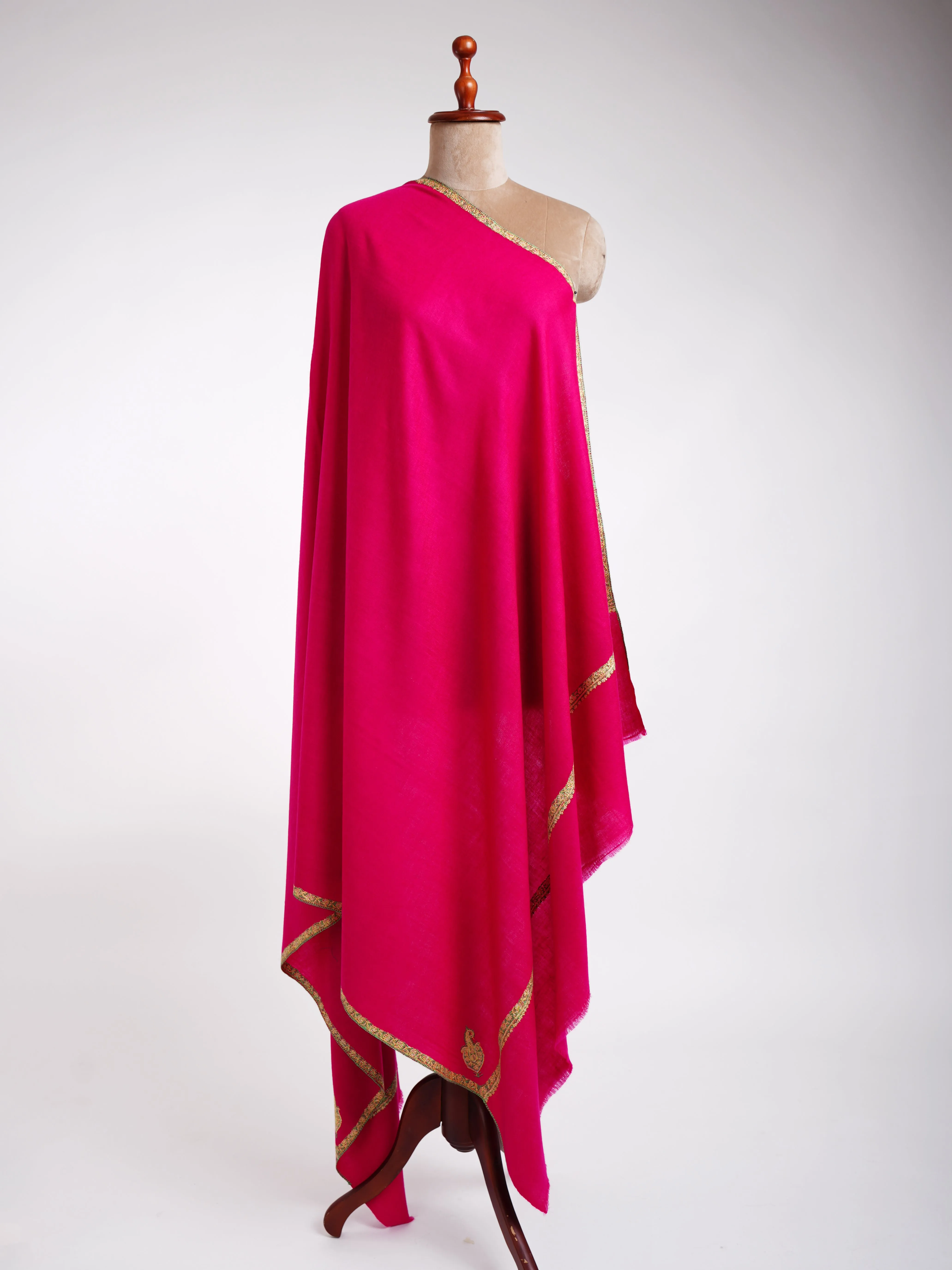 Baildar Handmade Pashmina Shawl Magenta Pink