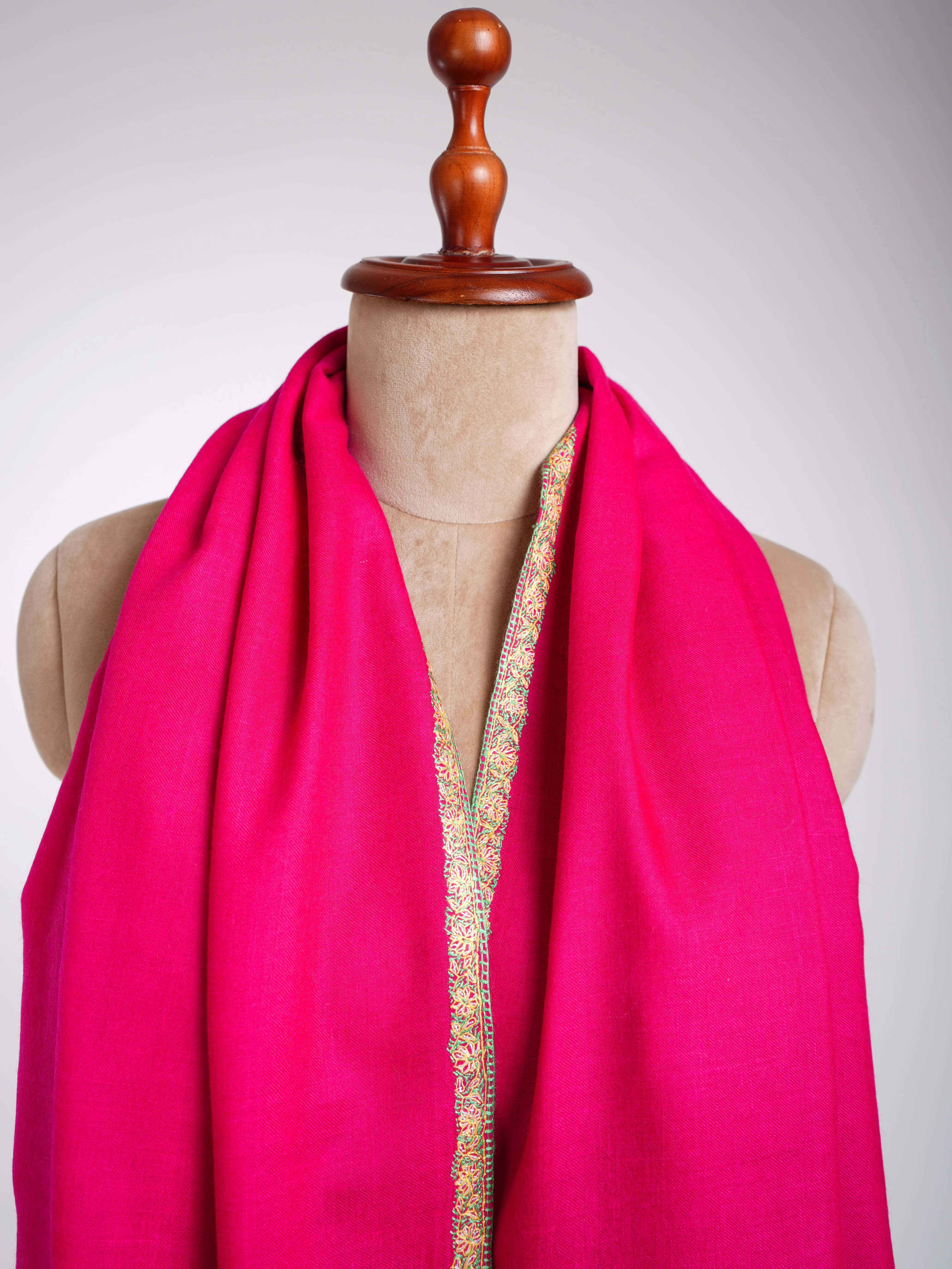 Baildar Handmade Pashmina Shawl Magenta Pink